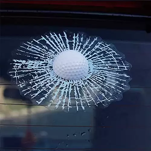 3D Golf Break Glass Car Window Sticker