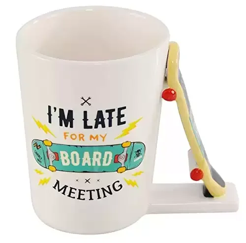Novelty Coffee Mug With Skateboard Handle