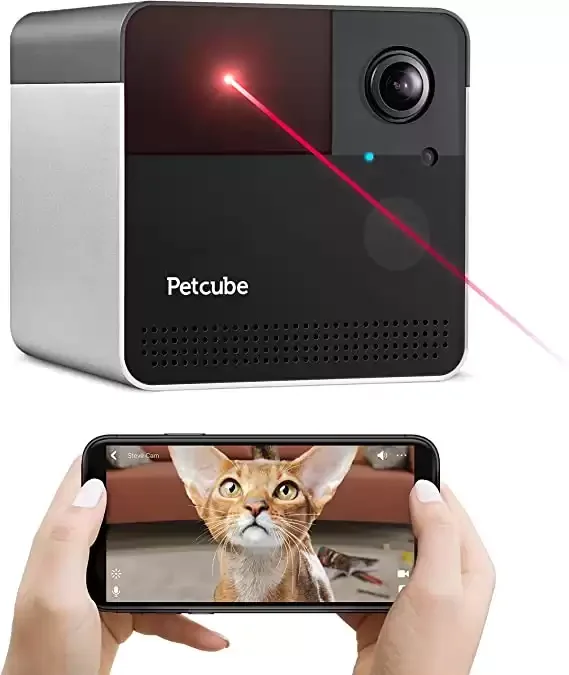Pet Camera with Laser Toy & Alexa Built-In, for Cats & Dogs
