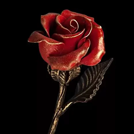 Hand Forged Iron Rose - Romantic Metal Gift of Everlasting Love