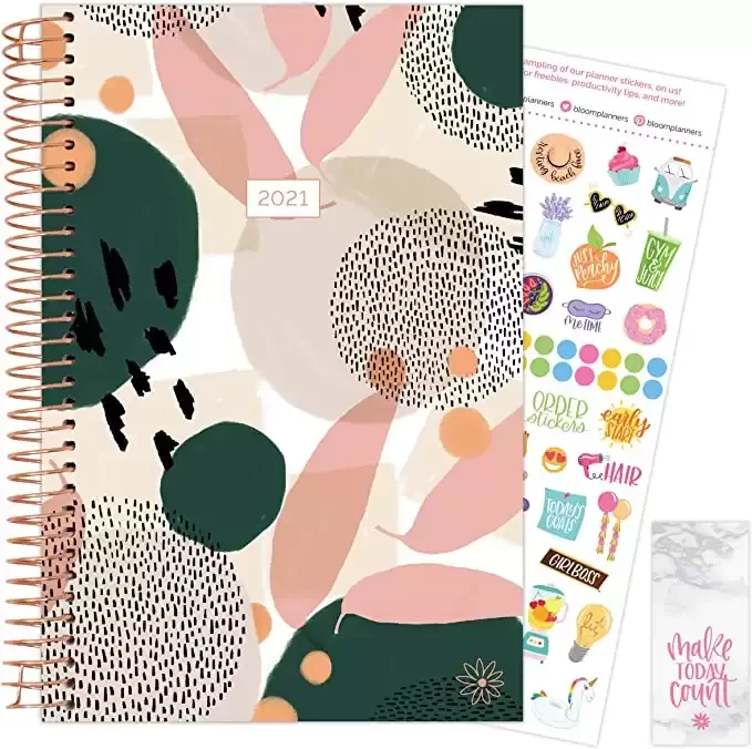 Weekly/Monthly Agenda Organizer Book with Stickers & Bookmark