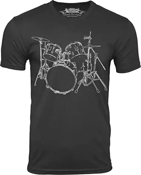 Think Out Loud Apparel Drums T-Shirt Artistic Design Drummer Tee