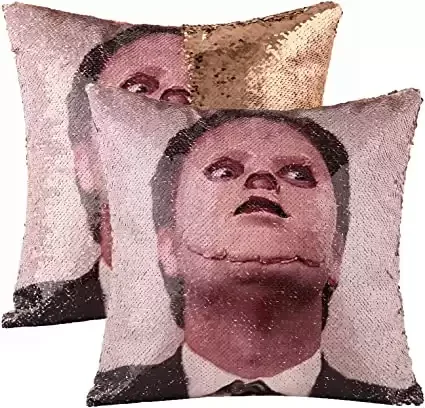 26. The Office Dwight Schrute Sequin Pillow Covers