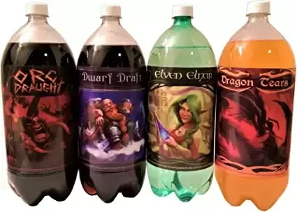 Soda Bottle Labels for Fantasy Themed Party | Unique Gift