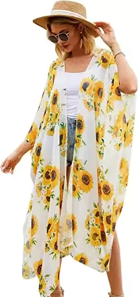 Women's Printed Kimono Cardigan Summer Top Blouse