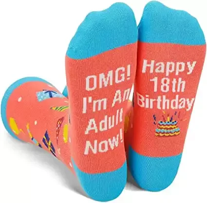 18th Birthday Gift - Funny 18 th Birthday Socks