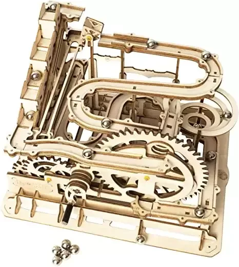 Marble Run Wooden Model Kit 3D Puzzle (Waterwheel Coaster)