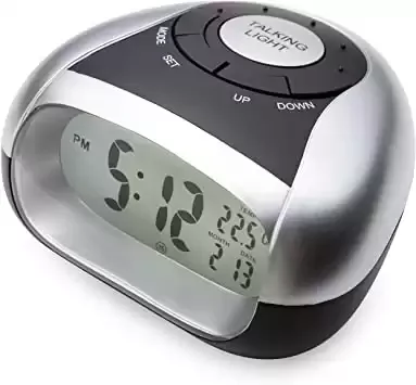 Talking Alarm Clock with Time and Temperature - for Low Vision or Blind People