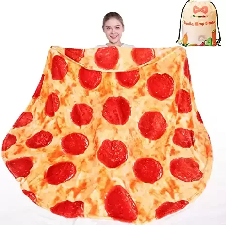 Pizza Blanket 2.0 Double Sided, Novelty Realistic Food Gift