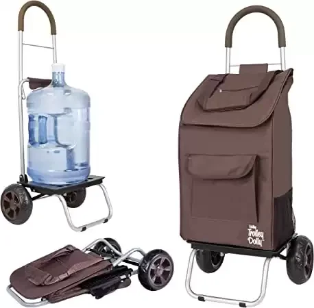 10. Brown Shopping Grocery Foldable Cart