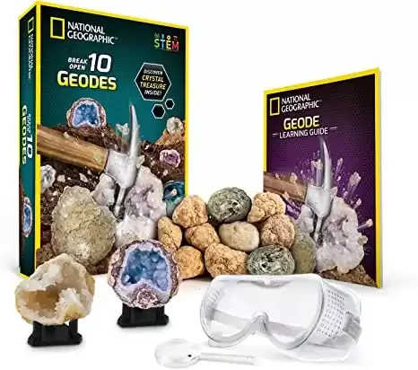 Break Open Premium Geodes - Great STEM Science Gift!
