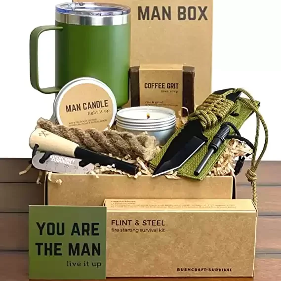 Fun Outdoor Men Gift Box - Camping Starting Kit Idea
