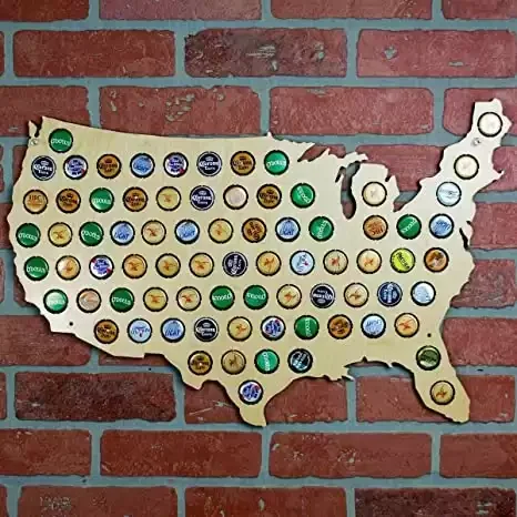 7. Funny US Beer Cap Map
