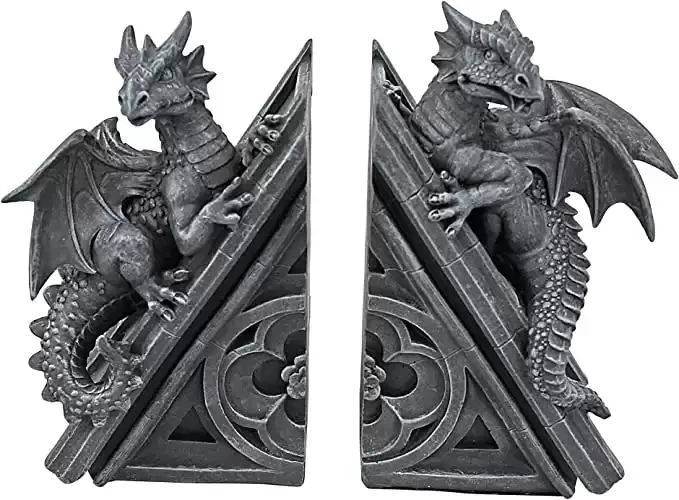 Castle Dragon Gothic Decorative Bookend Statues