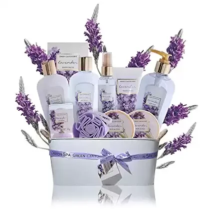 Lavender Spa Gift Basket for 80 Year Women