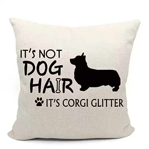 Corgi Glitter Throw Pillow Case