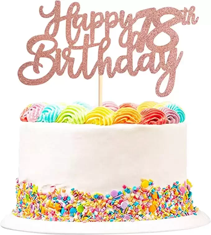 18th Happy Birthday Cake Topper - 18th Birthday Gift