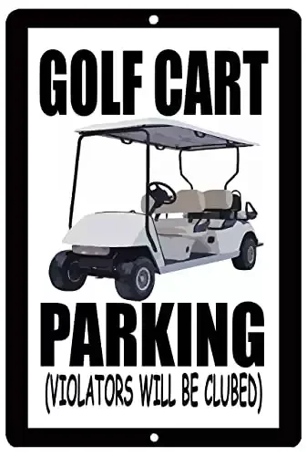 Tactical Funny Golf Cart Parking Metal Tin Sign