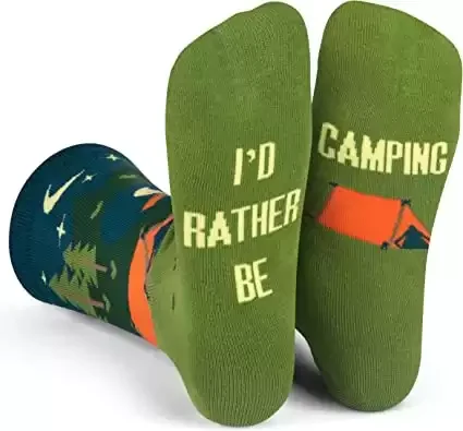 I'd Rather Be Camping - Funny Socks Gift For Men & Women