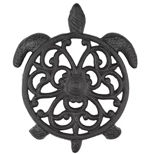 Cast Iron Trivet Turtle Decor