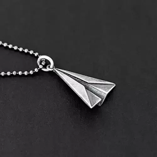 925 sterling silver necklace pendant paper plane
