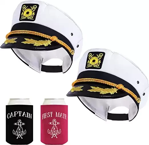 Yacht Captain Hat, Boat Sailor Ship Skipper Cap Adult Costume Accessory