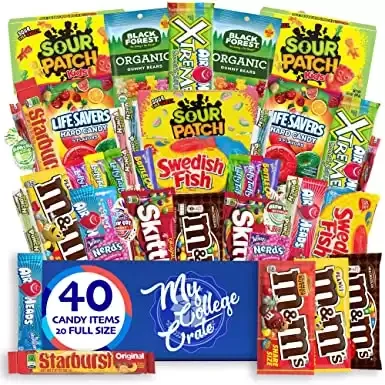 My College Crate Candy & Snack Box Ultimate Snack Care Package for College Students