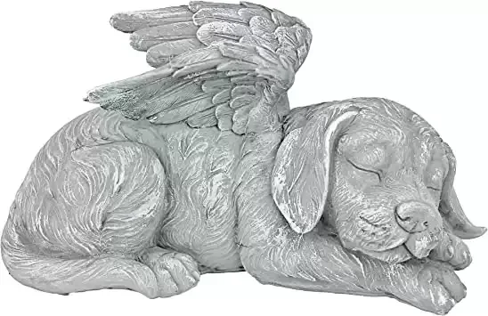 Dog Angel Pet Memorial Grave Marker Tribute Statue