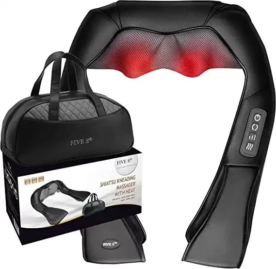 Neck and Back Massager with Heat Deep Kneading Massage