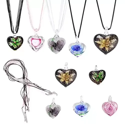 Colorful Assorted Glass Pendant Necklaces