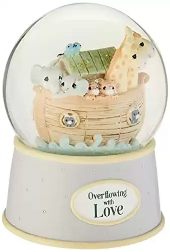 Noah's Ark Musical Resin Nursery Decor Snow Globe