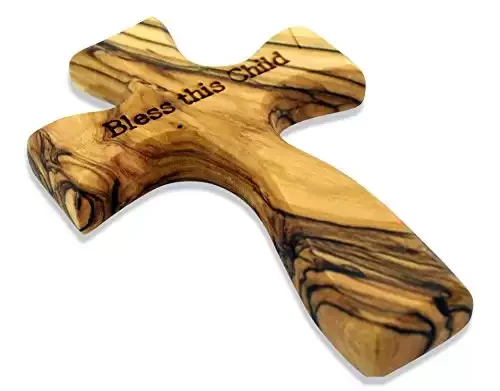 Bless This Child Olive Wood Comfort Cross
