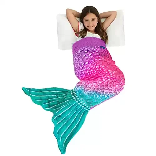Double Sided Mermaid Tail Blanket