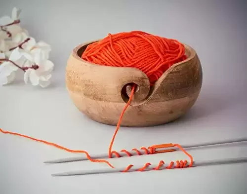 Wooden Yarn Bowl Knitting Bowl Large