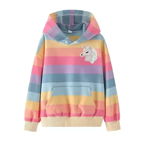 Rainbow Sweatshirts with Unicorn for Girls