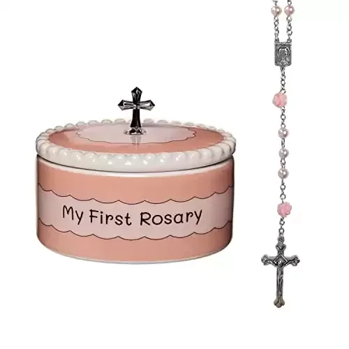 Girls My First Pink Rosary & Keepsake Box