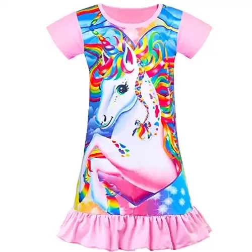 Night Dress Unicorn Rainbow Princess Pajamas