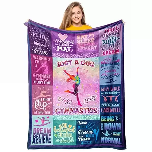 Girls Gymnastics Blanket Gift