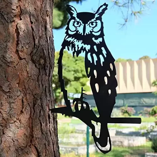 Metal Owl Birds Yard Decor