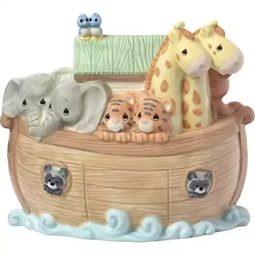 Precious Moments Overflowing with Love Noah's Ark Top Slot Porcelain Nursery Décor Baby Bank