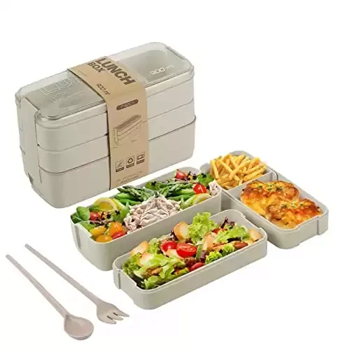 Japanese Bento Lunch Box for Adults, 3-In-1