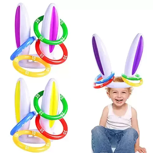 Inflatable Bunny Ring Toss Game