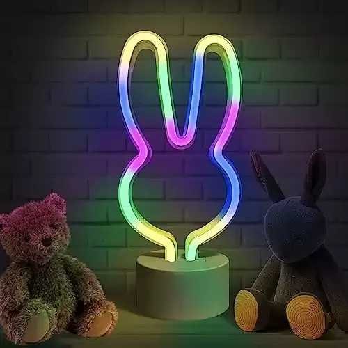 Modern Bunny Neon Light