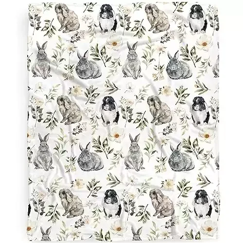 Soft Floral Bunny Blanket