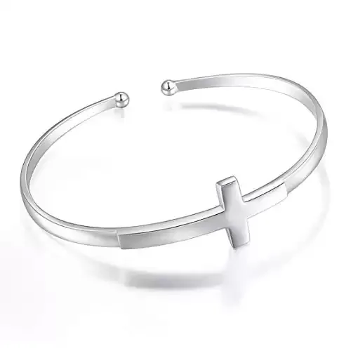 Sterling Silver Engraved Inspirational Cuff