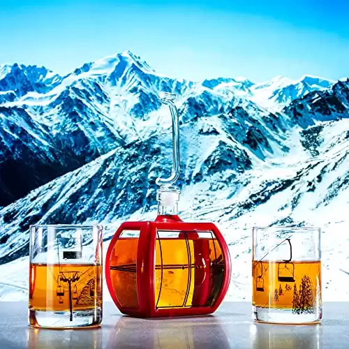 Mountain Gondola Decanter & Glasses